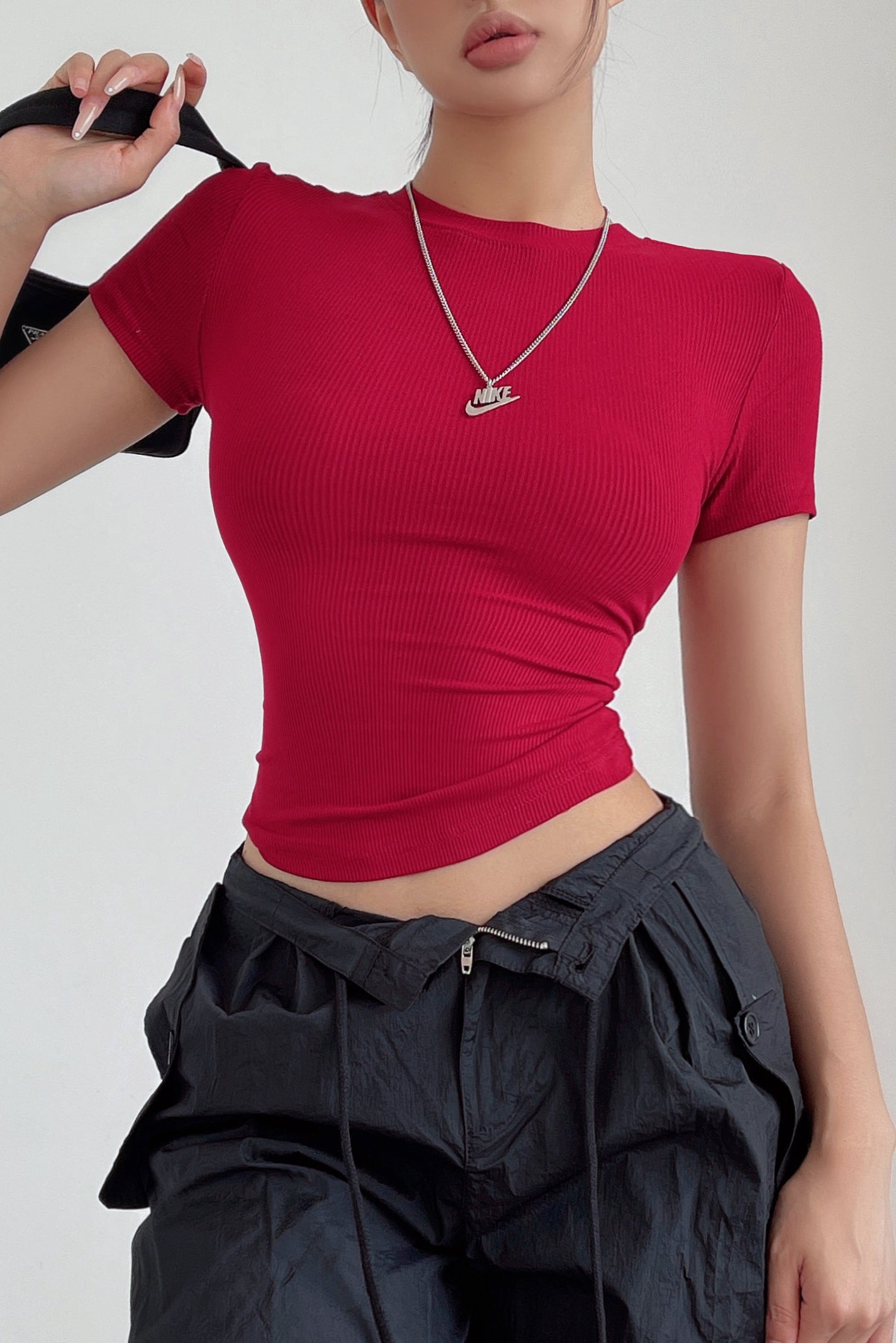 Tight Stretch Scoop Neck Short Sleeve Tops