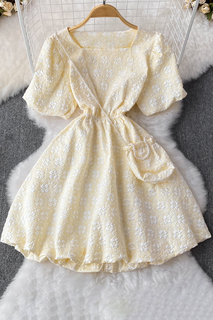 Cute Short Sleeve Flower Dress