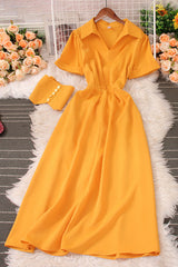 V-Neck Short Sleeve Maxi Dress