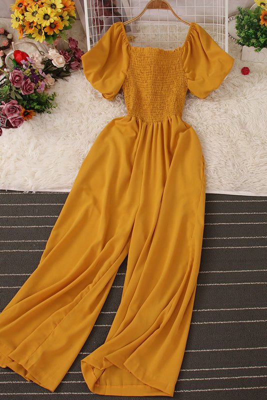 Casual Ruffle Short Sleeve Romper Jumpsuit