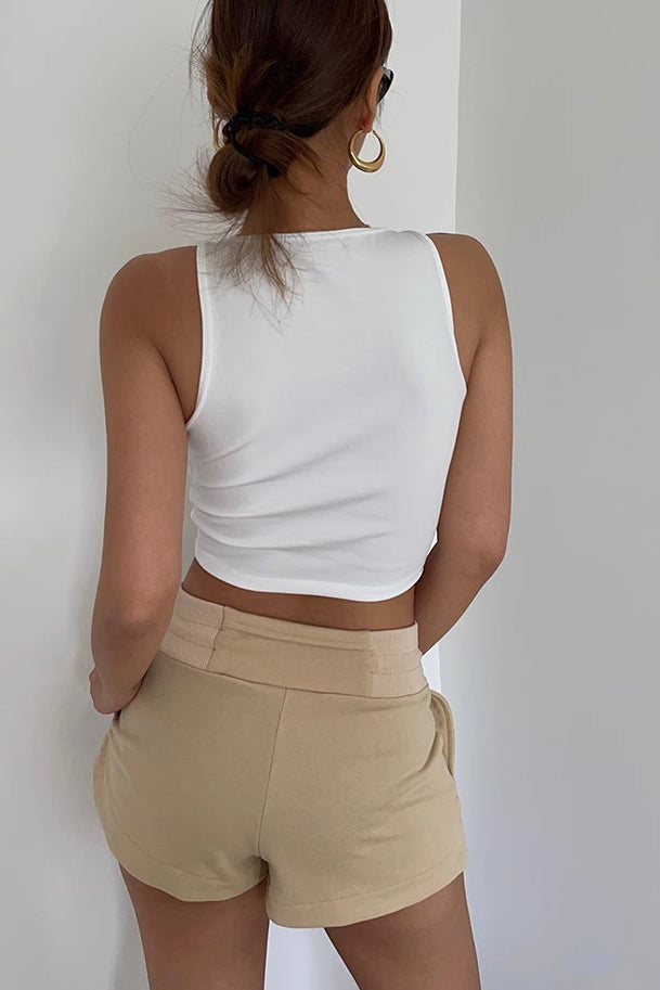 Sleeveless Crew Neck Tank Tops Fitted Shirt