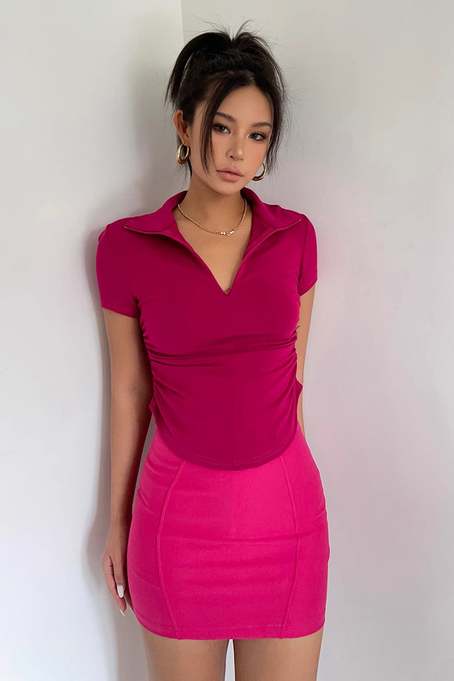 Fitted A-Line Solid Skirt