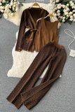 Vest Tank Top Cardigan Coat Pants Trousers Set Three-Piece