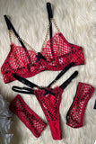 Crochet Fishnet Underwear Lingerie Set