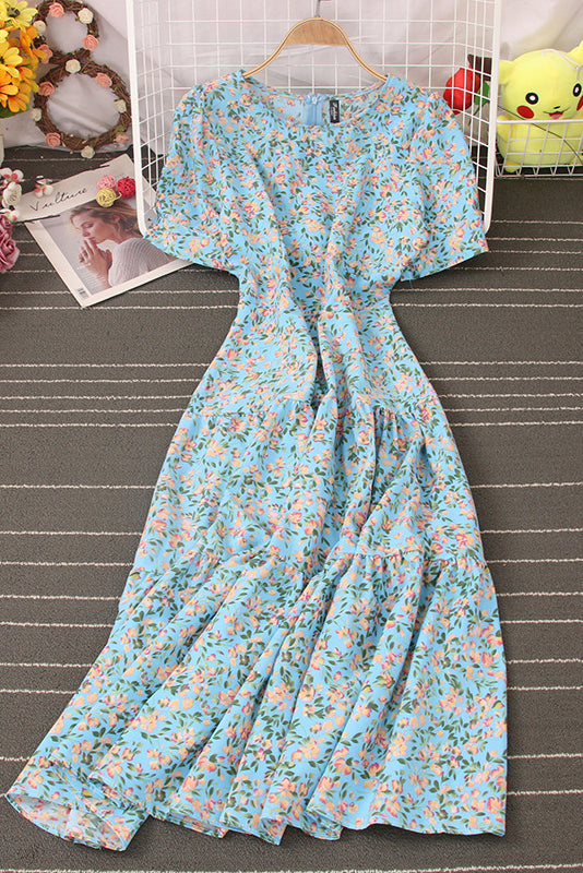 Floral Short Sleeve Maxi Dress