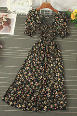 Floral Short Sleeve Maxi Dress