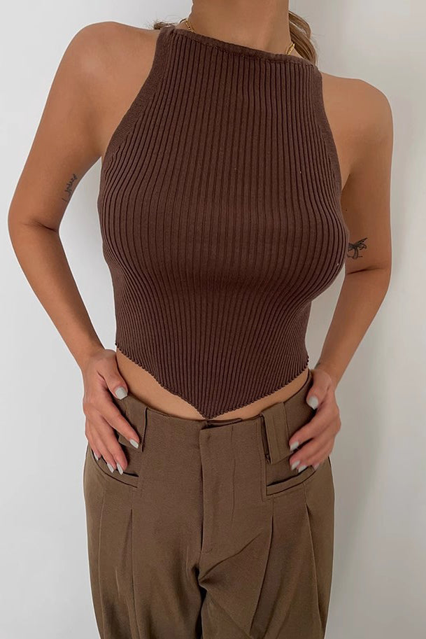 Sleeveless Ribbed Tank Tops Fitted Cami Tee Shirts