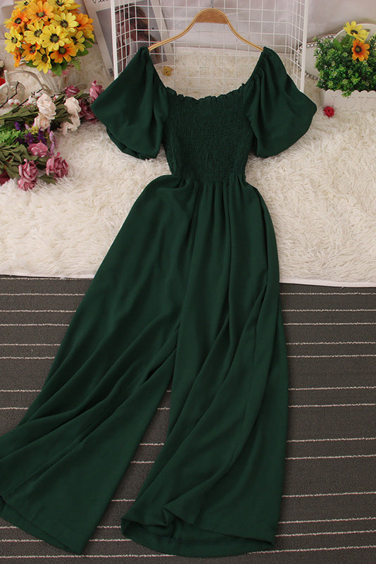 Casual Ruffle Short Sleeve Romper Jumpsuit