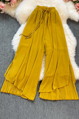 Irregular Drawstring High Waist Pants Trousers