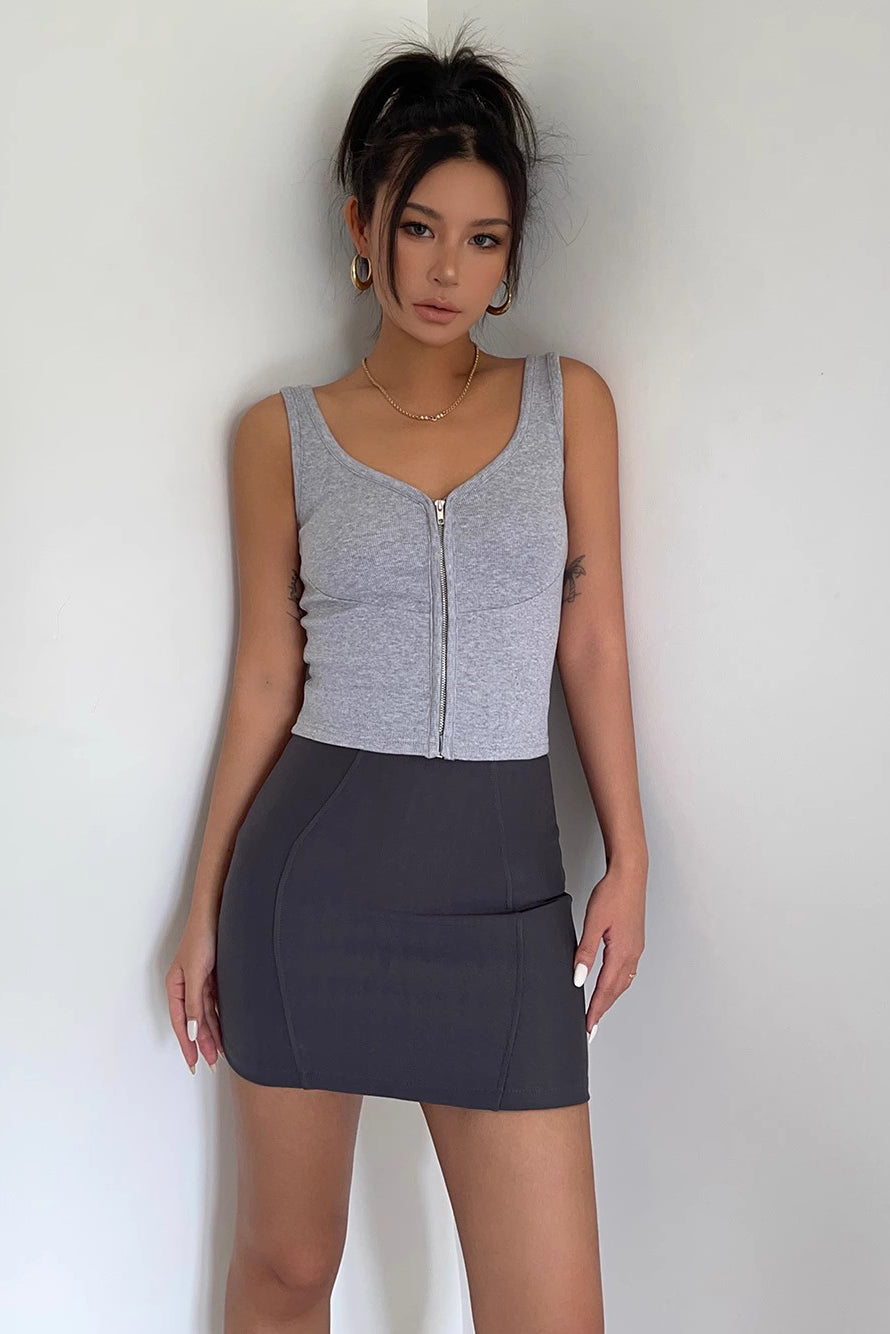 Fitted A-Line Solid Skirt