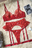 Lace Embroidery Underwear Lingerie Set