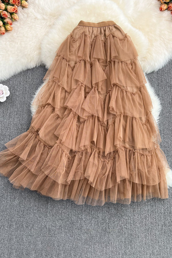 Gauze Irregular Skirt