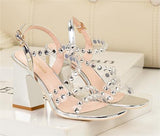 Total Stud PVC Studded Block Heels