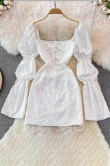 Crisscross Strappy Backless Long Sleeve Dress