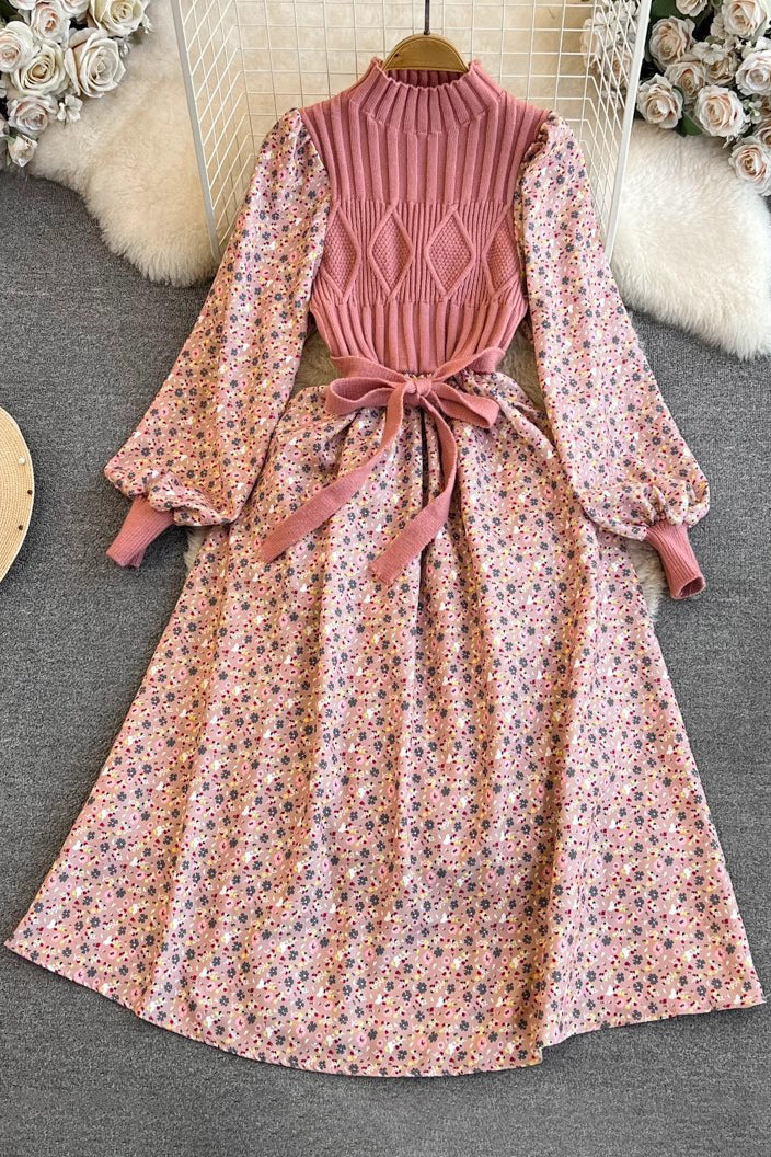 Casual Knit Long Sleeve Strappy Maxi Dress