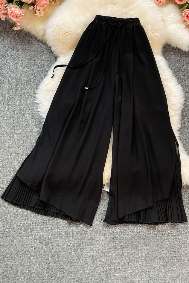 Irregular Drawstring High Waist Pants Trousers