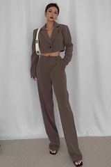 Nature High Waist Straight Leg Slant Pocket Pants