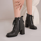 Botines de tacón con cordones
