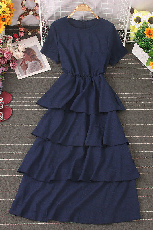 Lace Short Sleeve Maxi Dress