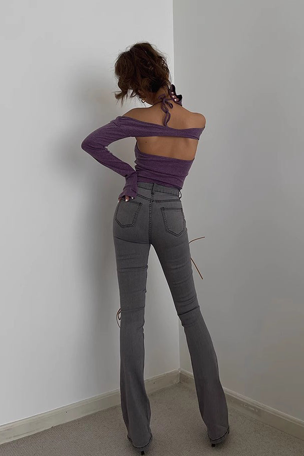 Lace Up Back Halter Top
