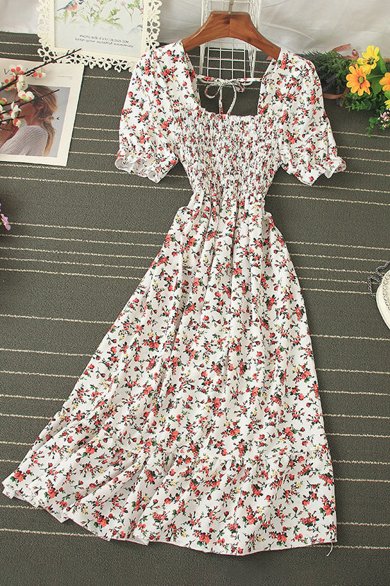 Floral Short Sleeve Maxi Dress