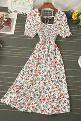 Floral Short Sleeve Maxi Dress