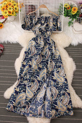 Short Sleeve Ruffle Strapless Maxi Dress