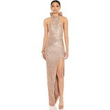 Fatima Sequin Cowl Neck Bodycon Formal Dress