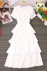 Lace Short Sleeve Maxi Dress