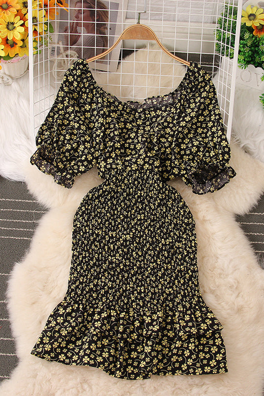Floral Lace Ruffle Maxi Dress