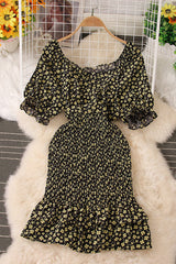 Floral Lace Ruffle Maxi Dress