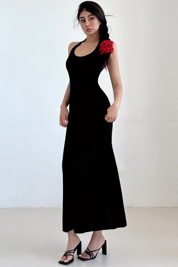 Backless Sleeveless Strap Bodycon Maxi Dress