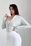 Casual Long Sleeve Zip Cardigan Crop Hooded Coat
