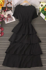 Lace Short Sleeve Maxi Dress