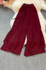 Irregular Drawstring High Waist Pants Trousers