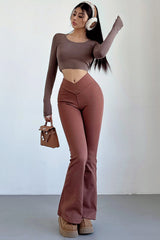 V-Waist Plus Velvet Pants Trousers