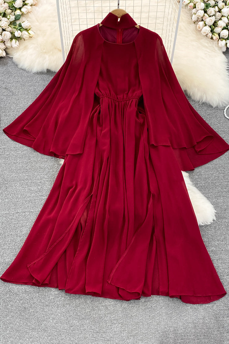 Long Sleeve Ruffle Maxi Dress