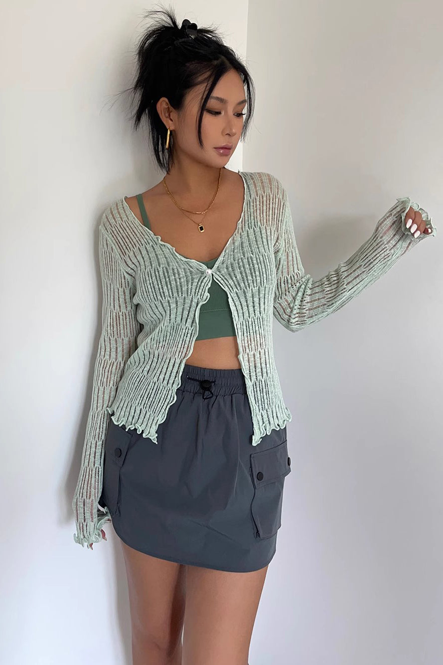 Drawstring Elastic Waist Shorts Skirt