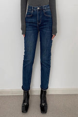 High Waist Straight Leg Jeans