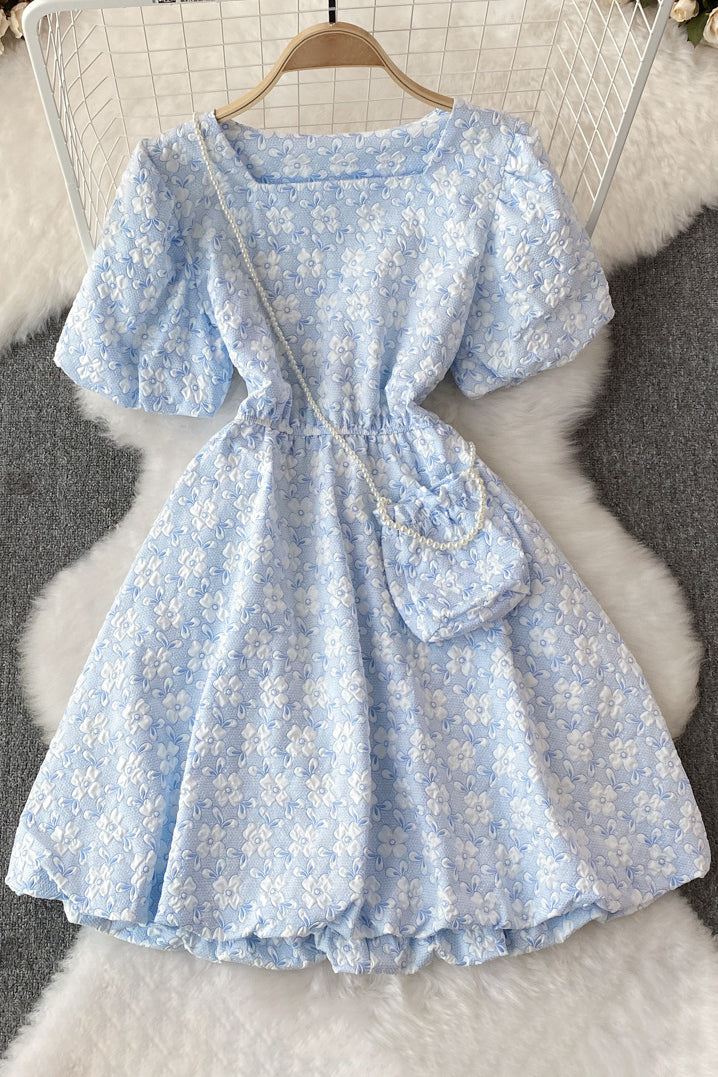 Cute Short Sleeve Flower Dress