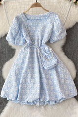 Cute Short Sleeve Flower Dress