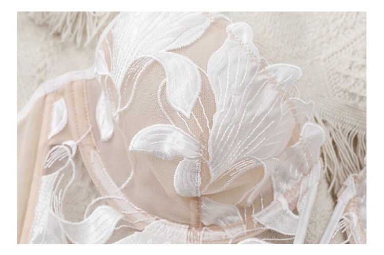 French Lace Bra Push Up Lingerie Embroidery Bralette Underwear