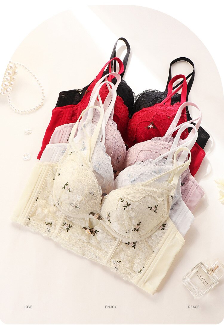 French Wedding Bra Embroidered Lace Underwear