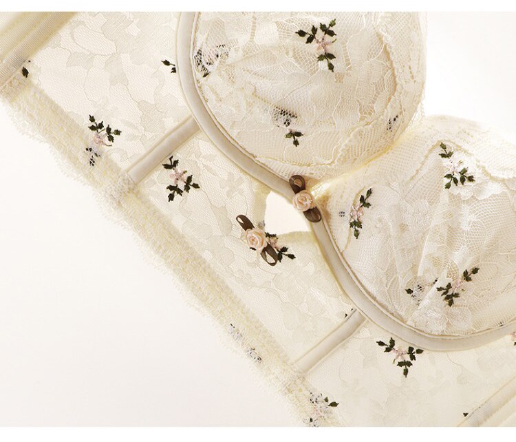 French Wedding Bra Embroidered Lace Underwear