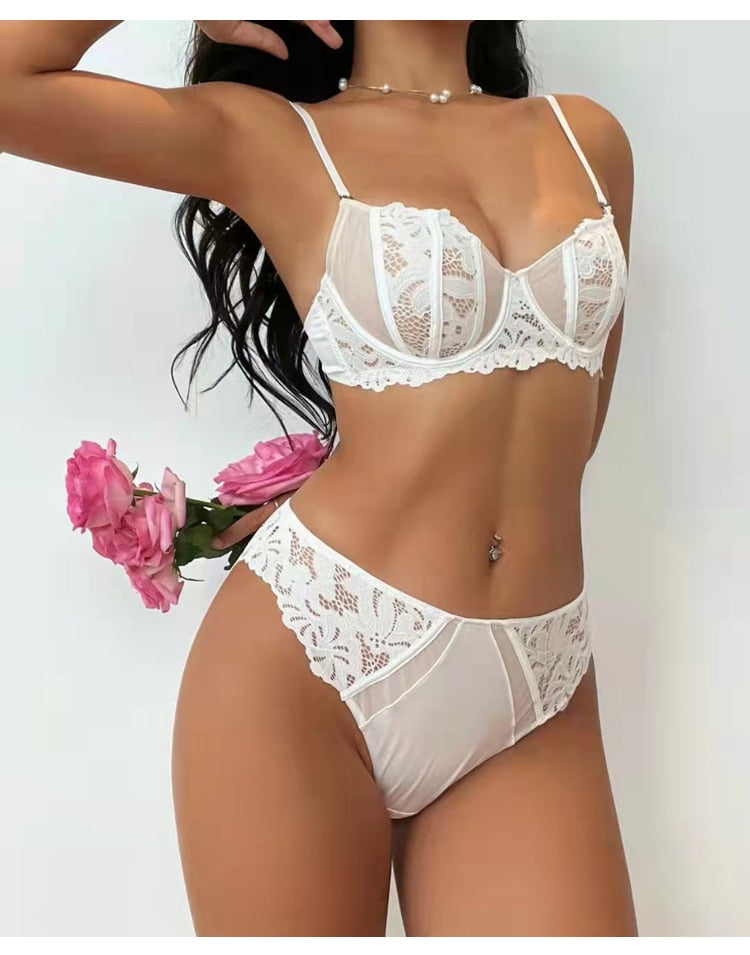 French Ultra Thin Lace Underwear Sets