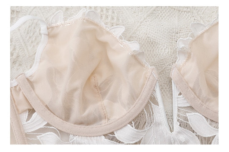French Lace Bra Push Up Lingerie Embroidery Bralette Underwear