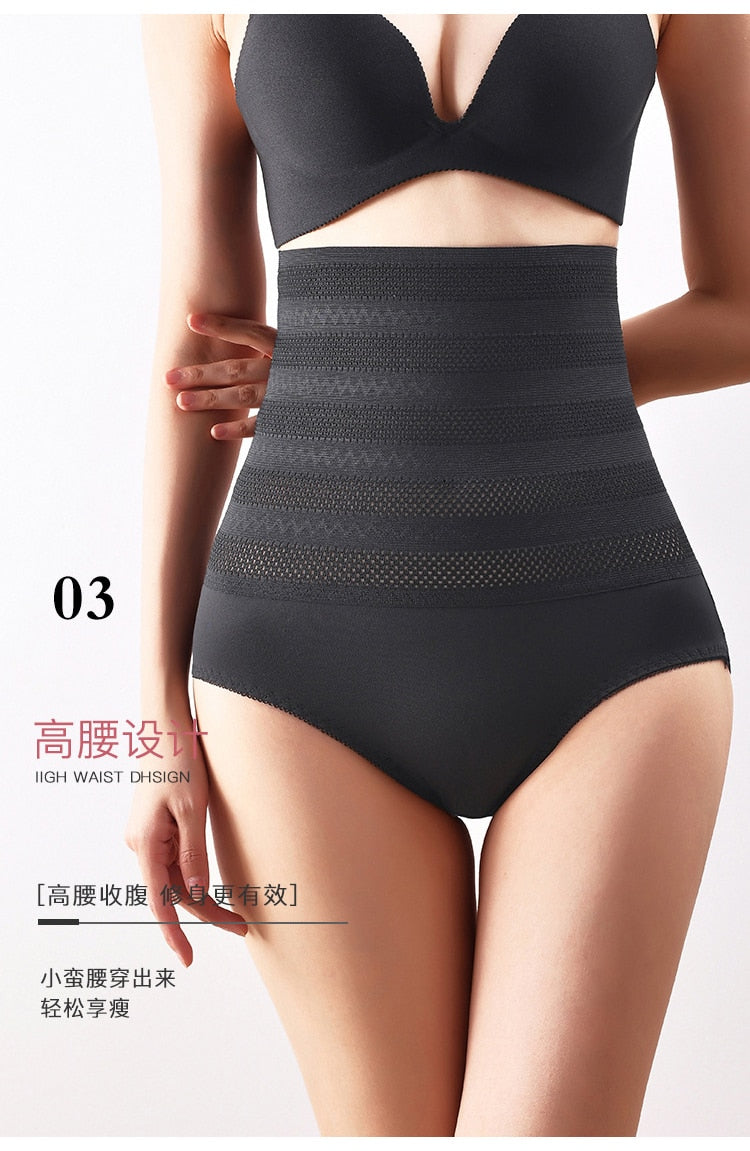 High Waist Shaping Panties Lace Breathable Body Shaper Slimming Tummy Underwear