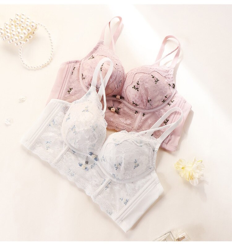 French Wedding Bra Embroidered Lace Underwear