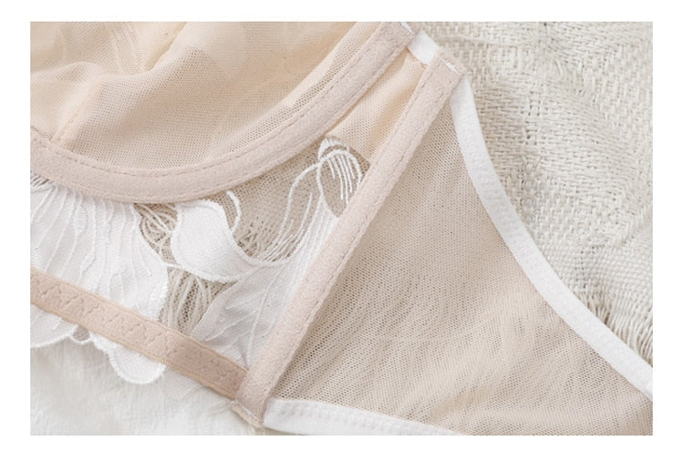 French Lace Bra Push Up Lingerie Embroidery Bralette Underwear