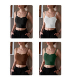 Female Push Up Bras Double Strap Crop Wirefree Brassiere Seamless Underwear With Built In Bra
